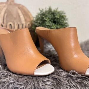 Elegant Tan Leather Mules
